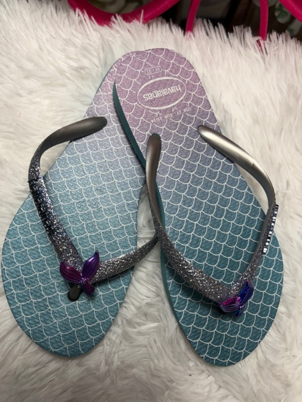 Havaianas Mermaid Flip Flops - Teal, Purple & Silver
